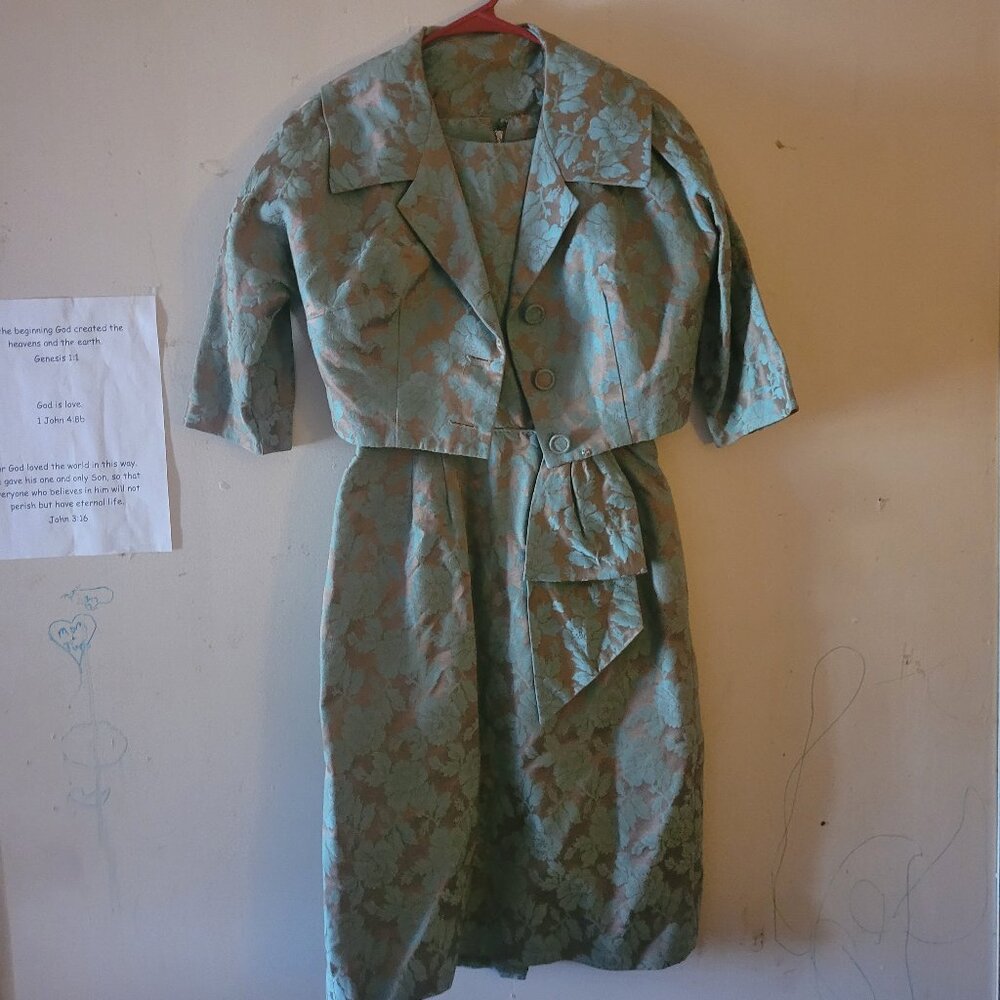 1950s vintage wiggle dress and jacket